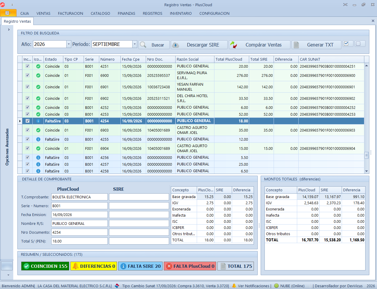 Registro de ventas y compras SIRE SUNAT